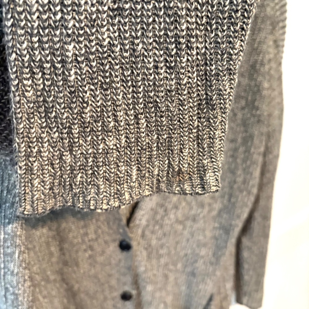 Eileen Fisher Women's Black and Cream Grandpa Cardigan Sweater in Size L - Picture 7 of 11